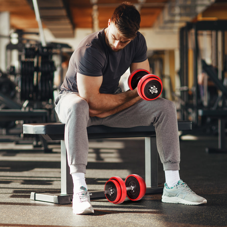 FORGE 44 lb Adjustable Dumbbell & Barbell Set
