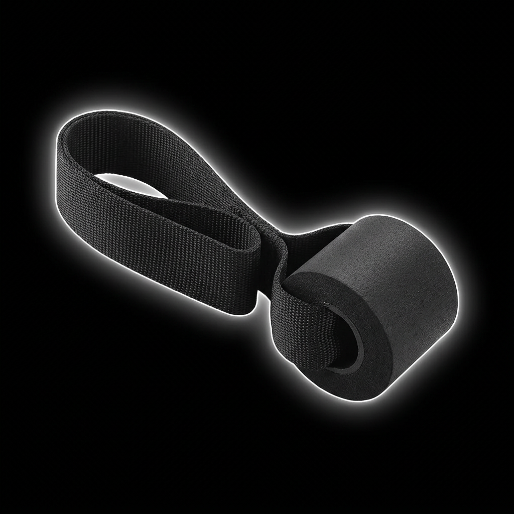 Black webbing door anchor and foam stopper with white edge glow